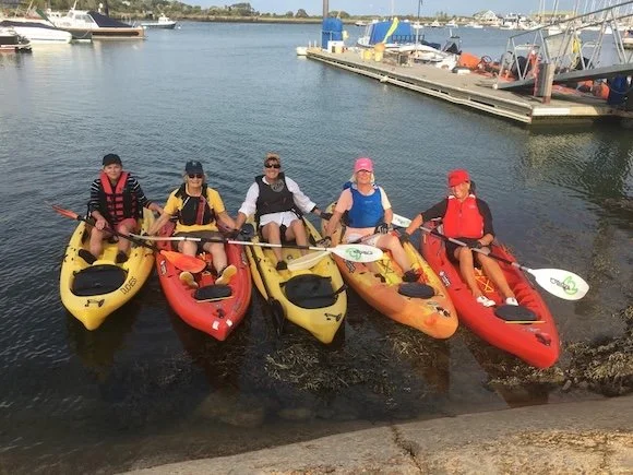 Kayaks about to set off from the BHYC slipway