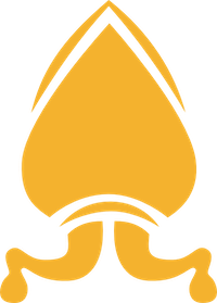 Sail insignia of the Bembridge Scow - a bishop's mitre.