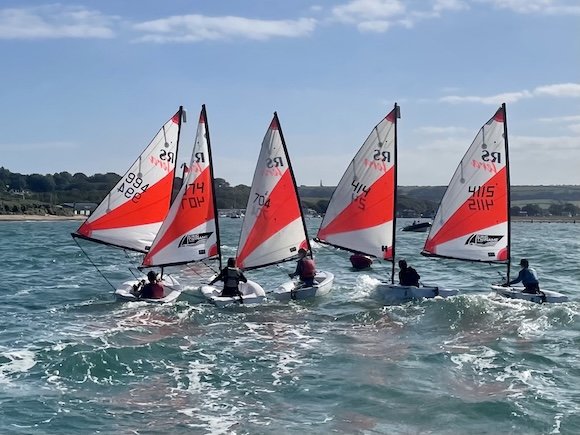Cadets enjoying a close race in RS Fevas