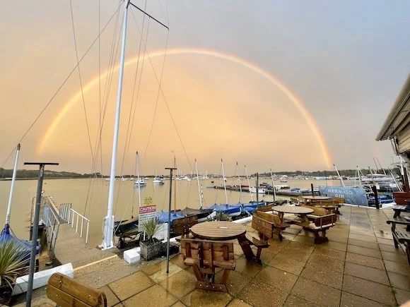 Rainbow over Bembridge Harbour, taken from Brading Haven Yacht Club