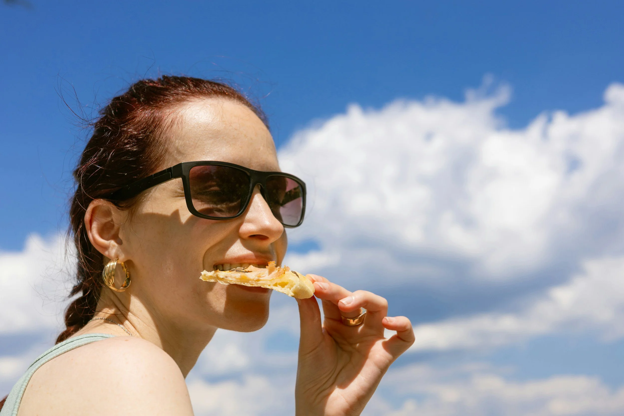 woman over 40 snacking