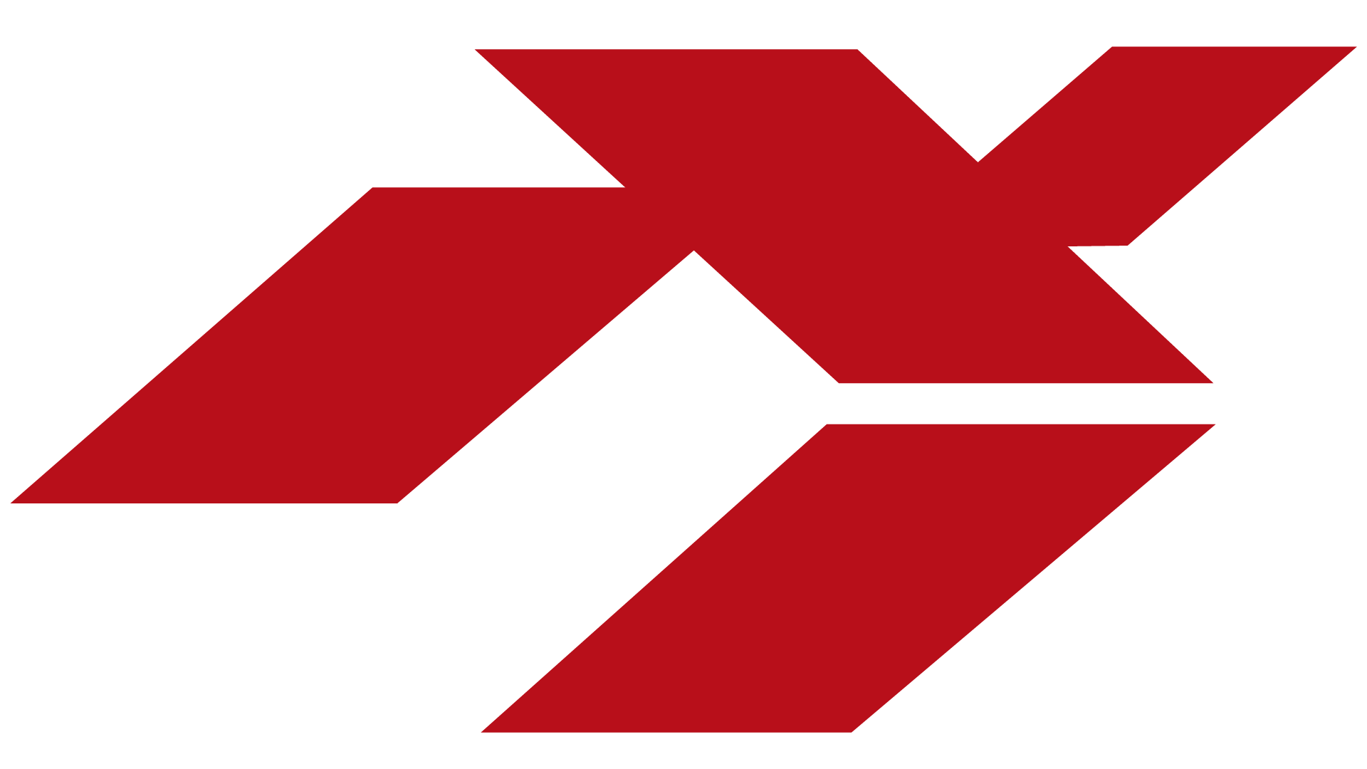 Red and black geometric logo with stylized overlapping shapes and lines.