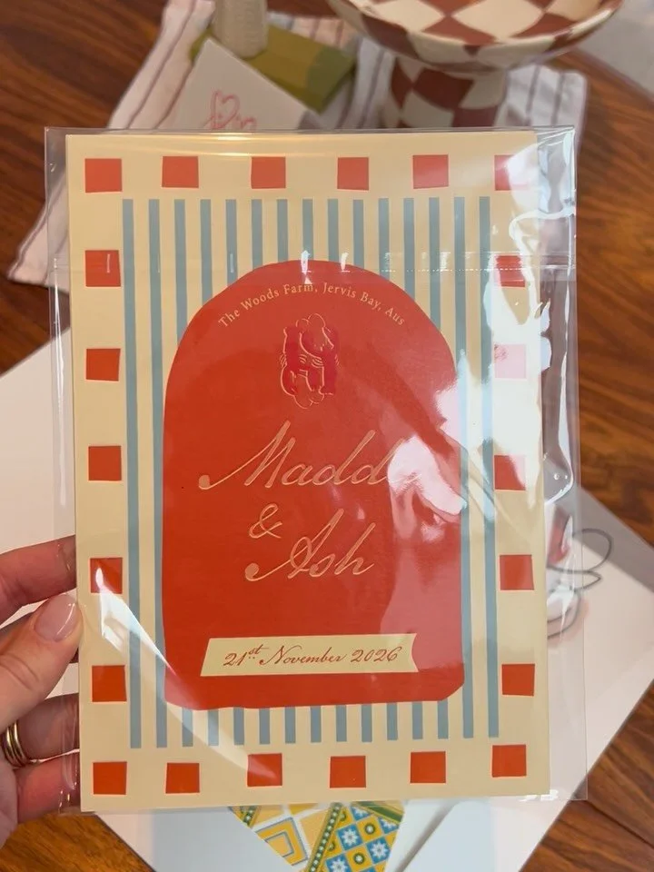 She&rsquo;s here! Hand Pressed Wedding Invitations 💌 Sorry AI, you can&rsquo;t do this x

Thank you to the amazing @thedistillery. Delighted I found you guys!! 
-
#weddinginvitations