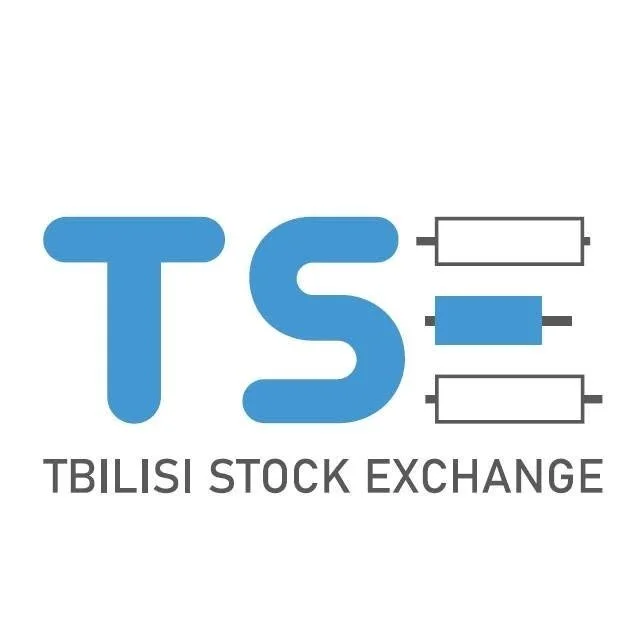 Tbilisi Stock Exchange logo. Thea Jokhadze served as Chairman of the Supervisory Board of the Tbilisi Stock Exchange.