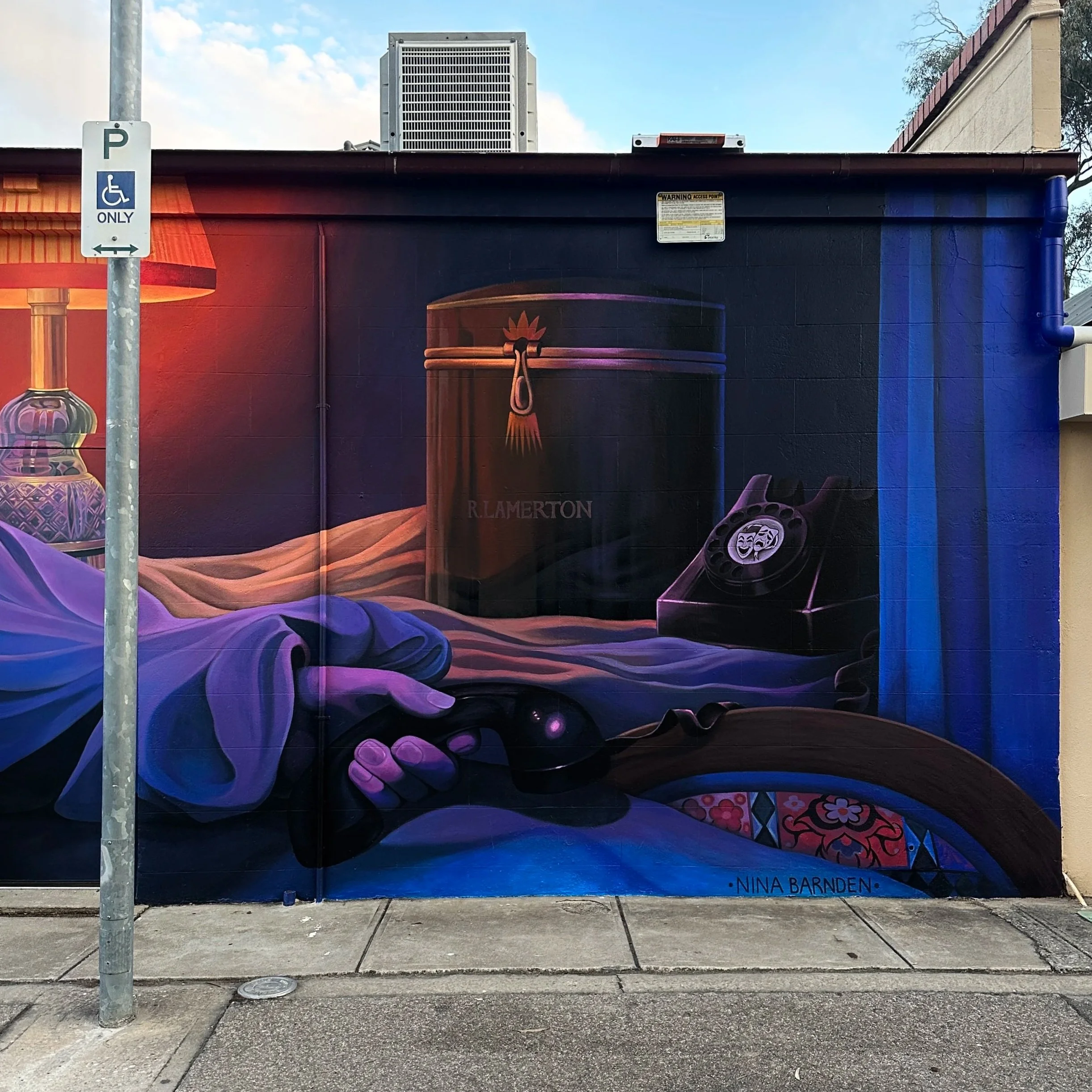 The Curtain Never Closes, 2026, Tea Tree Players Theatre, Surrey Downs, South Australia, 3.2 × 9m