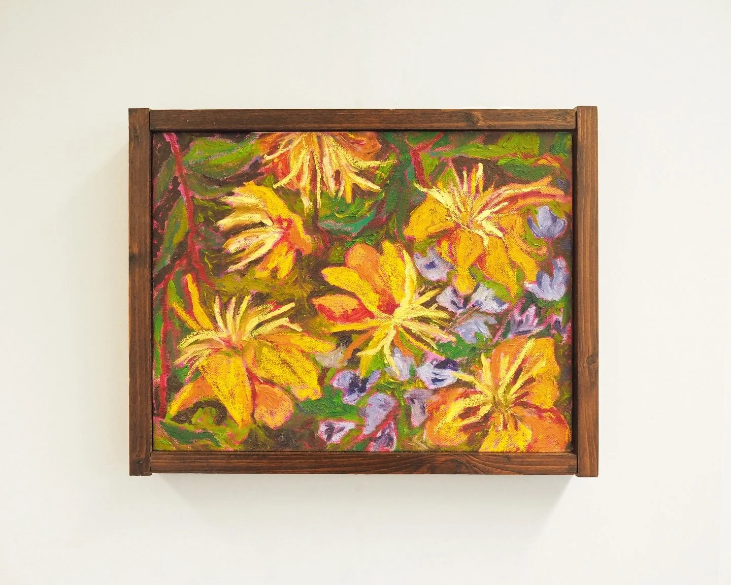 &lsquo;Floral Arrangement - Lilac and Yellow&rsquo;, 2025. Oil and pastel on canvas with artist frame. (27 x 34 cm inc. frame) 

This piece is available, along with a whole series of floral pieces on my website. 

#artist #floralart #comtemporaryart 