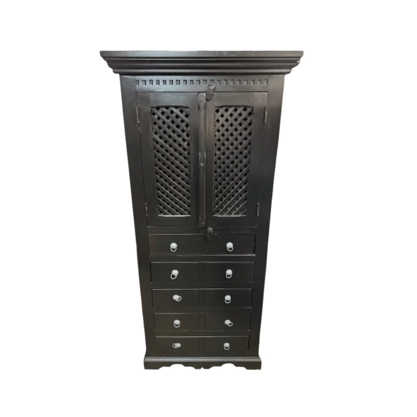 Moroccan Style Ebonized Wooden Cabinet