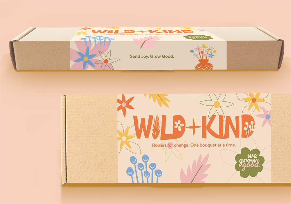 Wild and Kind florist packaging design