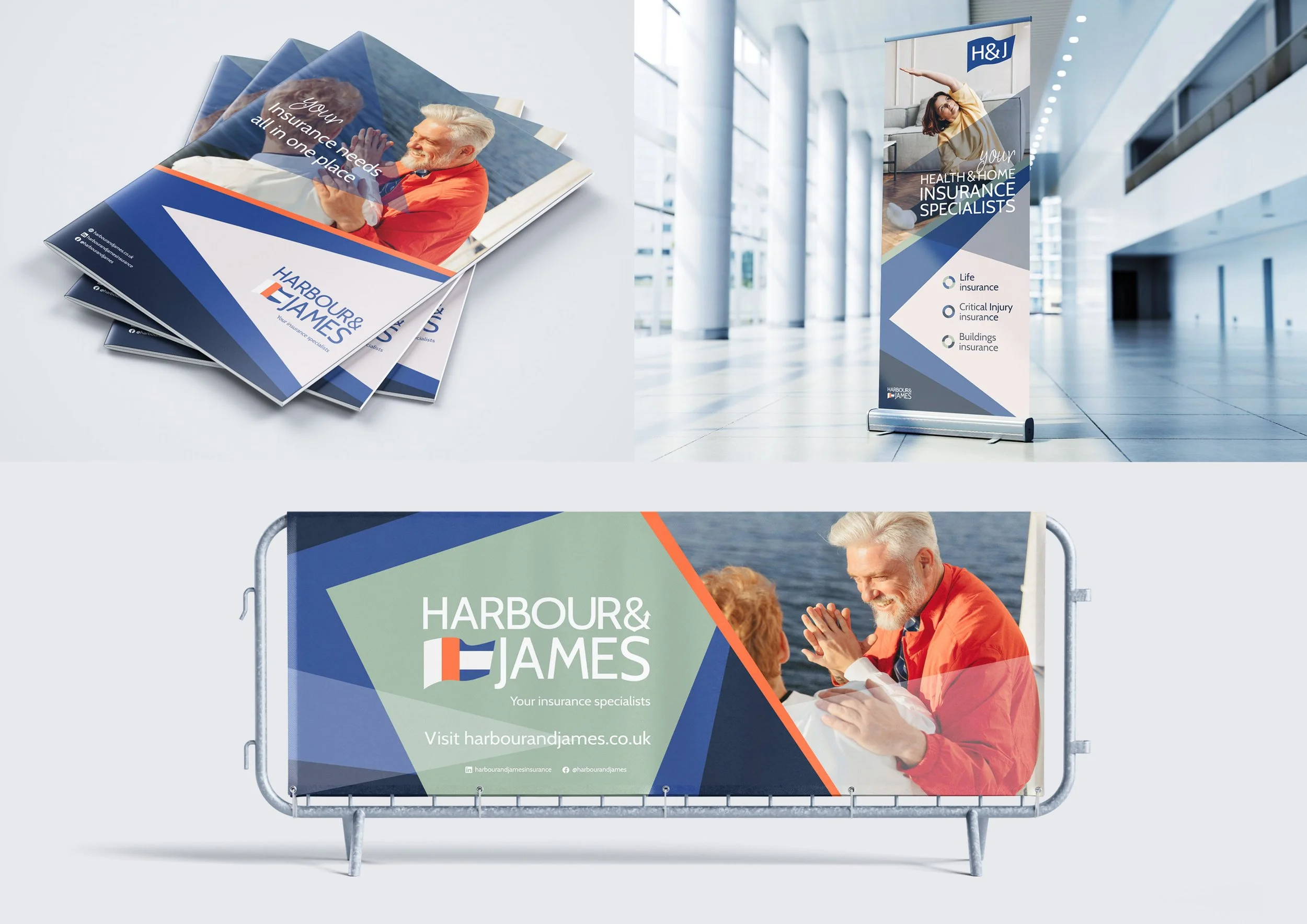 harbour and James Insurance Brochure pull up banner signage artwork designs