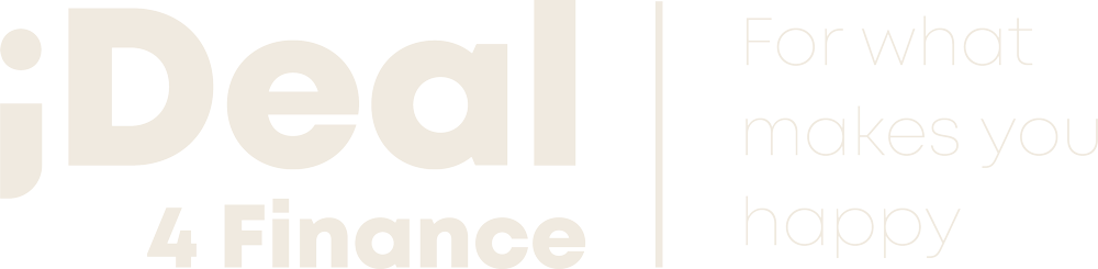 Text graphic with the words 'Deal 4 Finance' and the phrase 'For what makes you happy' on a black background.