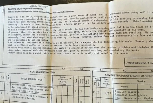 "He is almost completely dependent on his auditory processing for learning."