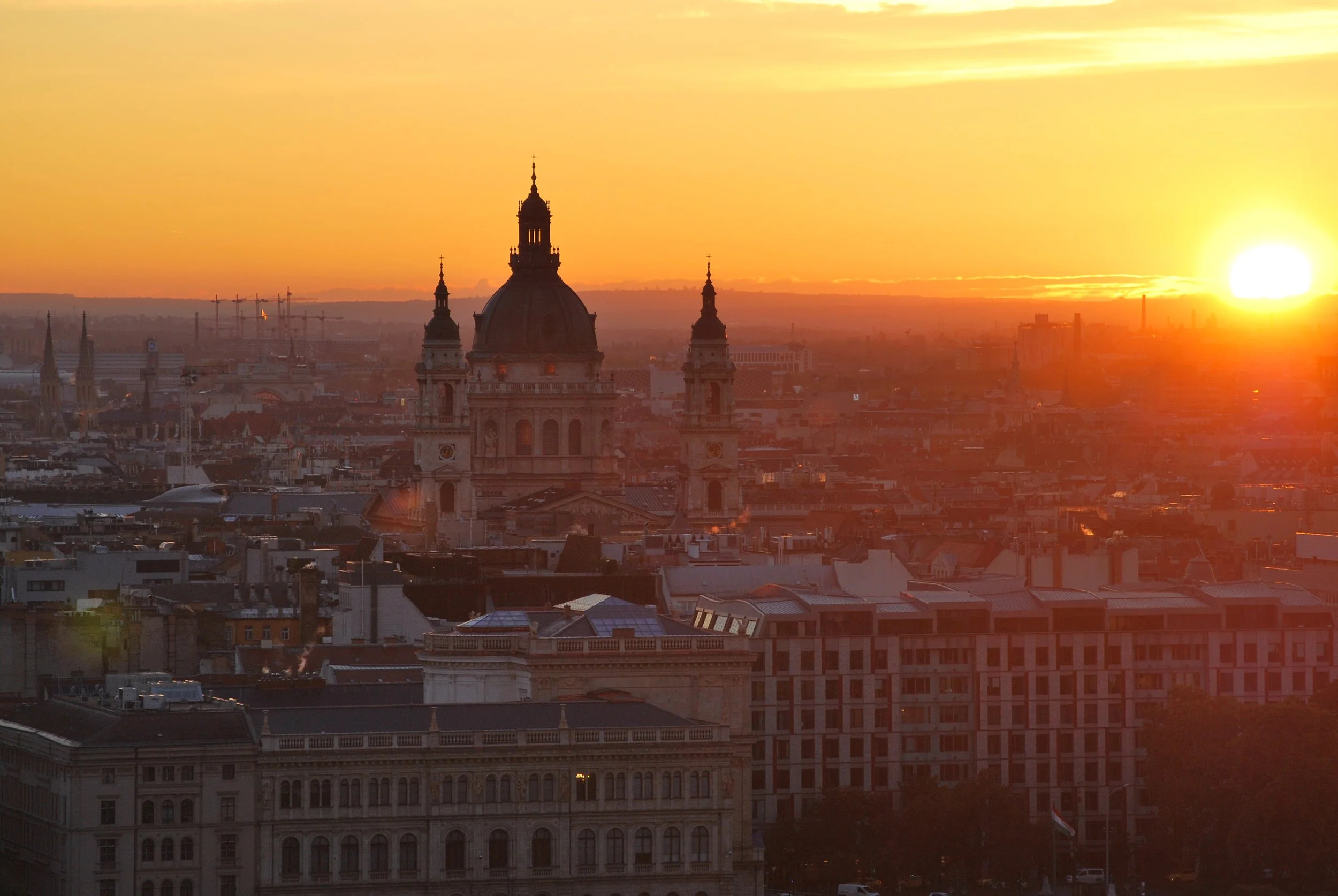 St. Stephen's Basilica at sunrise in Budapest, Hungary