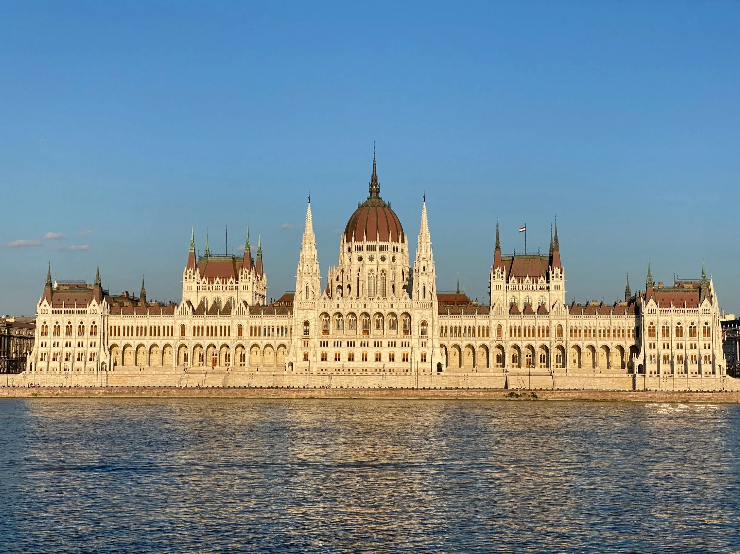 Parliament building with the Danube in Budapest, Hungary