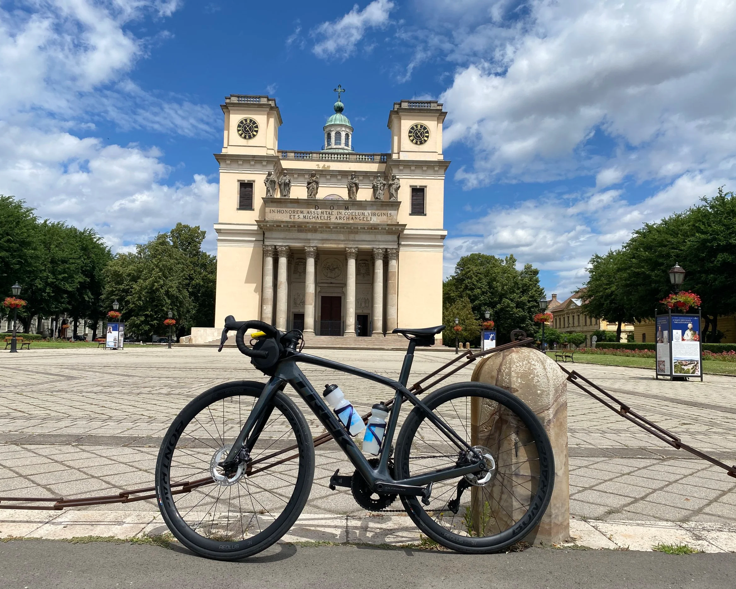 Bicycle with the Basilica of Vác, Hungary, in the background