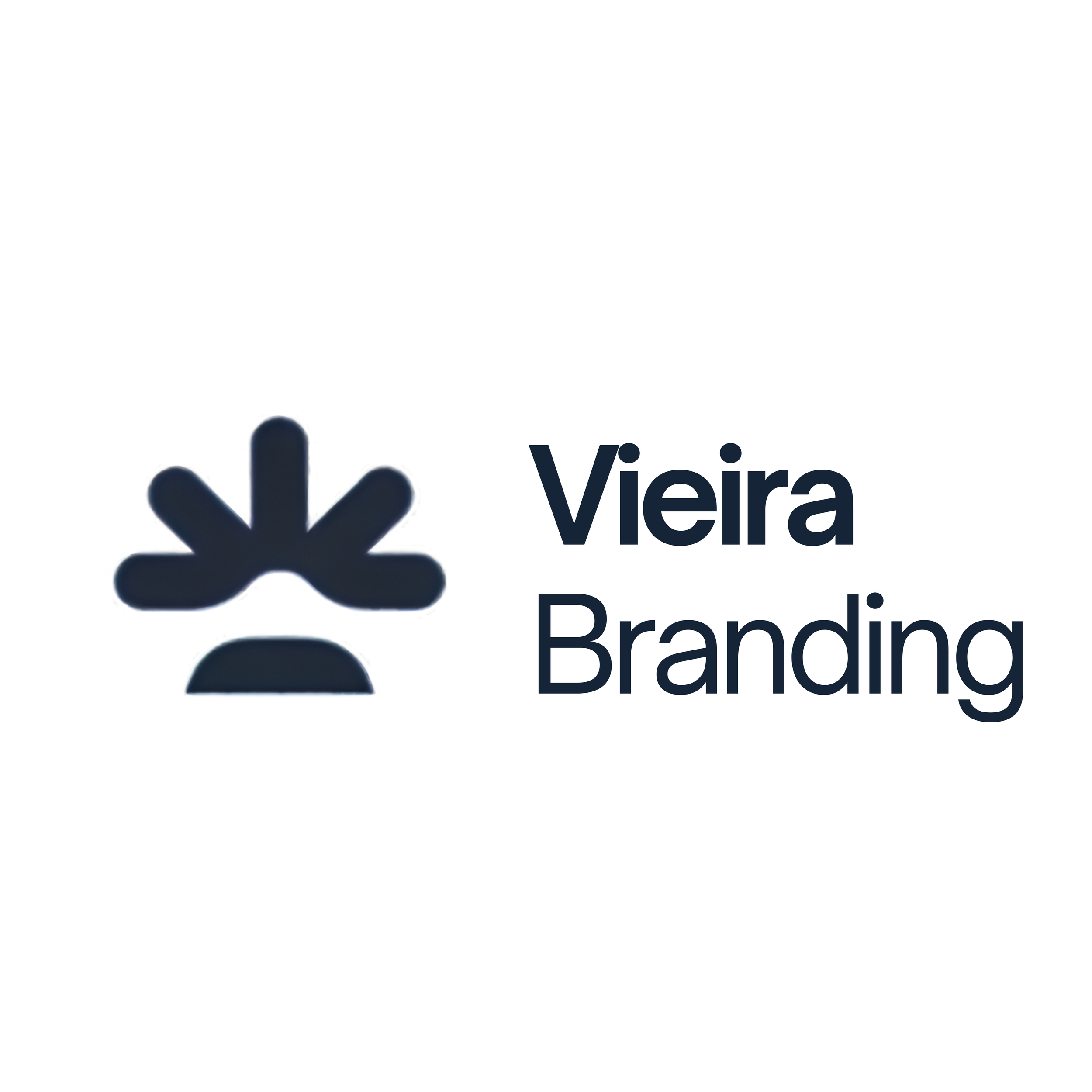 Close-up of a logo with a black, stylized tree icon and the words 'Viera Branding' in dark blue text.