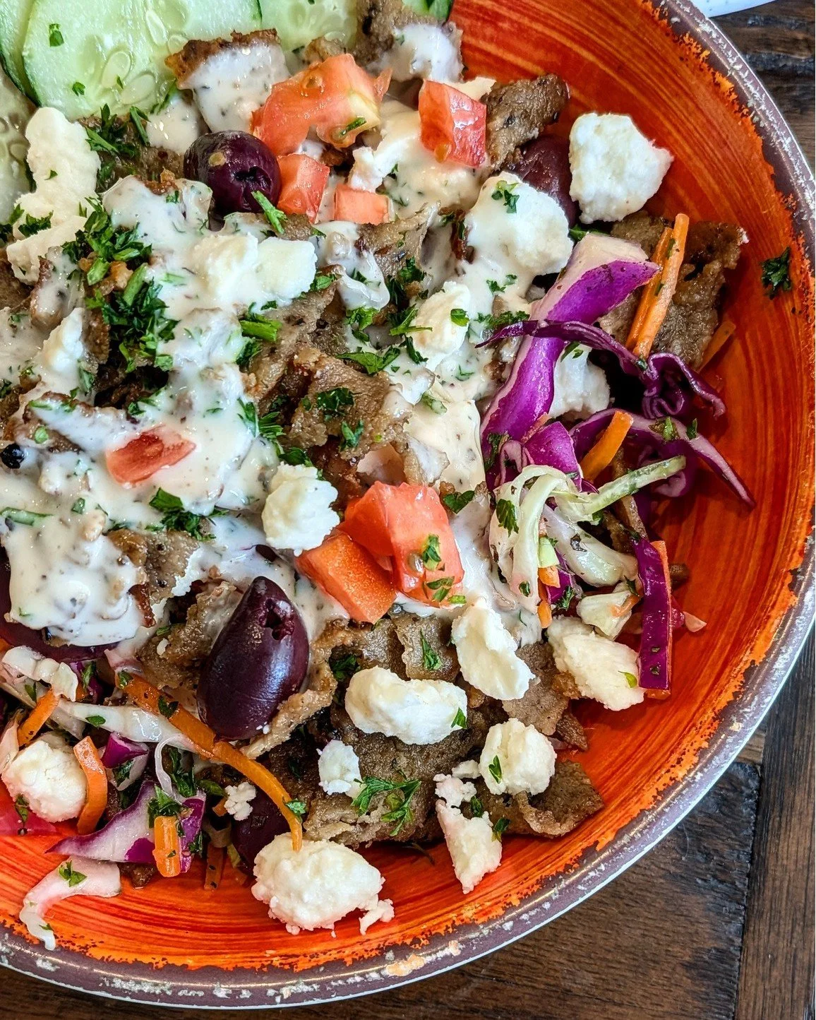 Tender and full of flavor, Gyro is a versatile blend of seasoned lamb and beef. Enjoy in our new Greek Bowl, as a wrap, topping your favorite salad entree, or on your loaded Feta Fries! 

Order: lazizagrill.com

#lazizamediterraneangrill #food #fyp #
