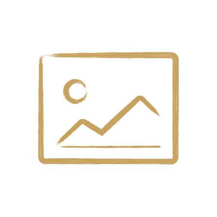 Gold-colored line graph icon with a circle and upward trending line on a black background.