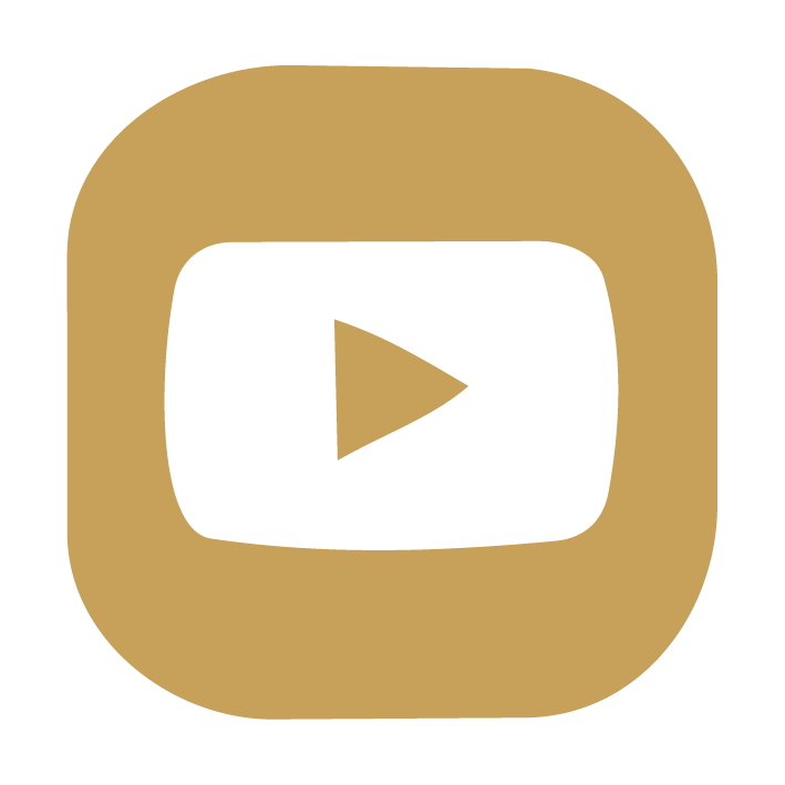 A stylized icon of the YouTube logo with a gold background and black play button in the center.
