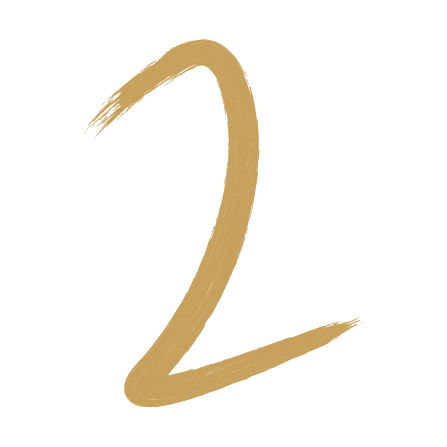 A large, gold numeral '2' on a black background.
