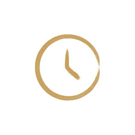 A black and gold clock showing the time as 2:30.