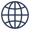 Icon of a globe with grid lines
