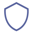 A simple outline of a shield or badge.