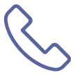 Icon of a classic telephone handset in dark blue.