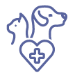 Line art of a medical heart with a cross and a nurse cap, symbolizing healthcare.