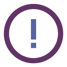 Close-up of an exclamation mark inside a circular warning icon.