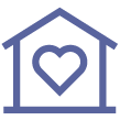 Icon of a house with a heart inside