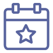Icon of a calendar with a star on a specific date