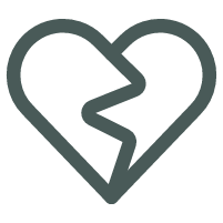 Broken heart outline