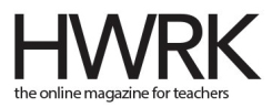 HWRK logo with the tagline 'the online magazine for teachers'.
