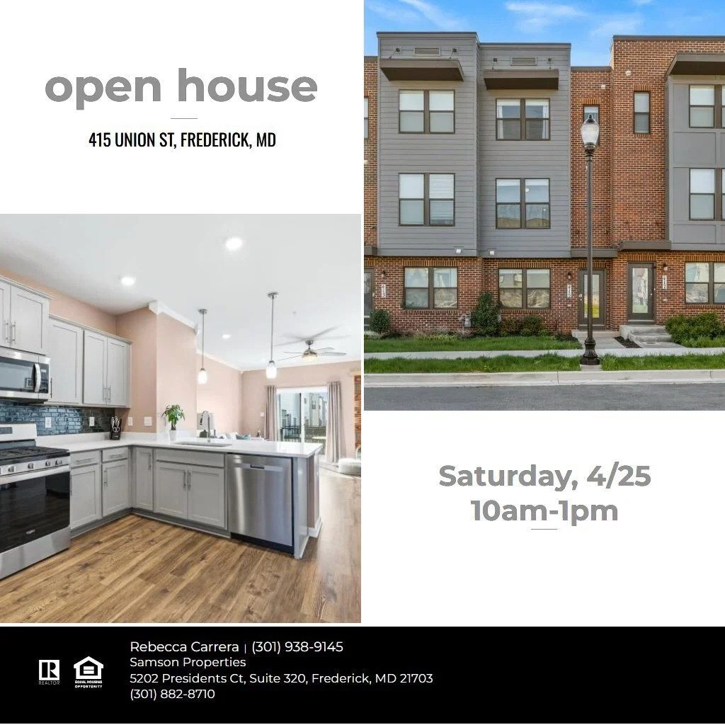 🏠 OPEN HOUSE THIS WEEKEND! Tour this stunning 4BD/4BA townhouse - only 3 years young! Come fall in love this SATURDAY, 4/25 10AM-1PM. ❤️ Beautifully showcased by @rchomesmd and @mmmortgagemom