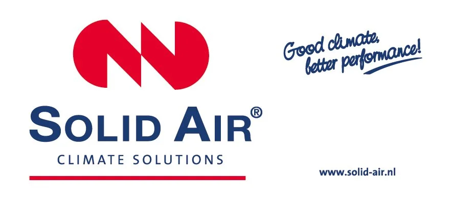 Logo en slogan van Solid Air met de tekst 'Goede klimaat, betere prestaties!'