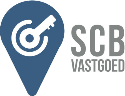 Logo van SCB Vastgoed met een locatiepin en een sleutel.