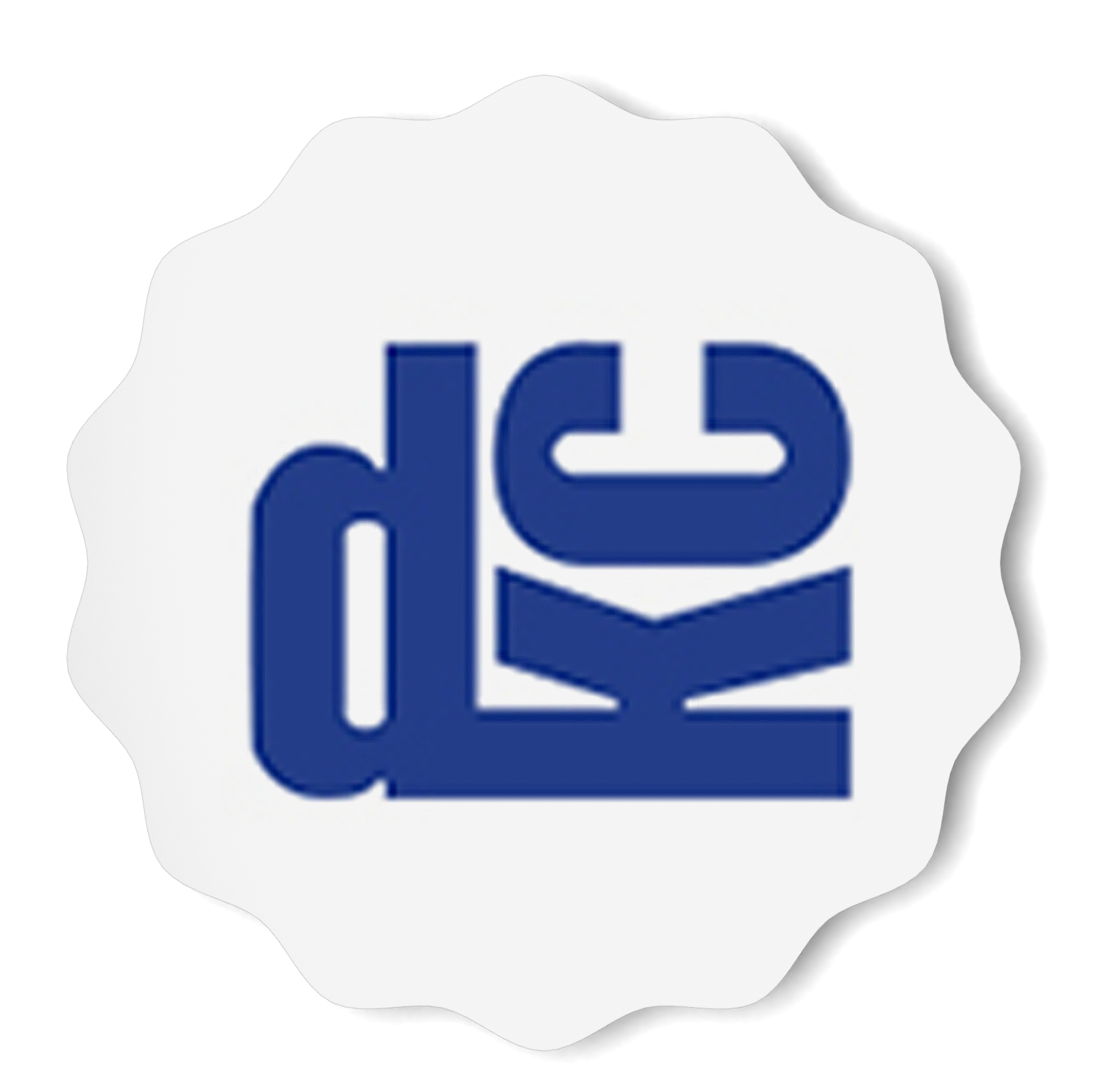 Logo met blauwe tekst 'd8' en een wit boek op een blauwe achtergrond.