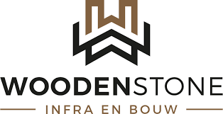 Logo van Woodenstone, een bedrijf dat zich bezig houdt met steen- en bouwmaterialen.