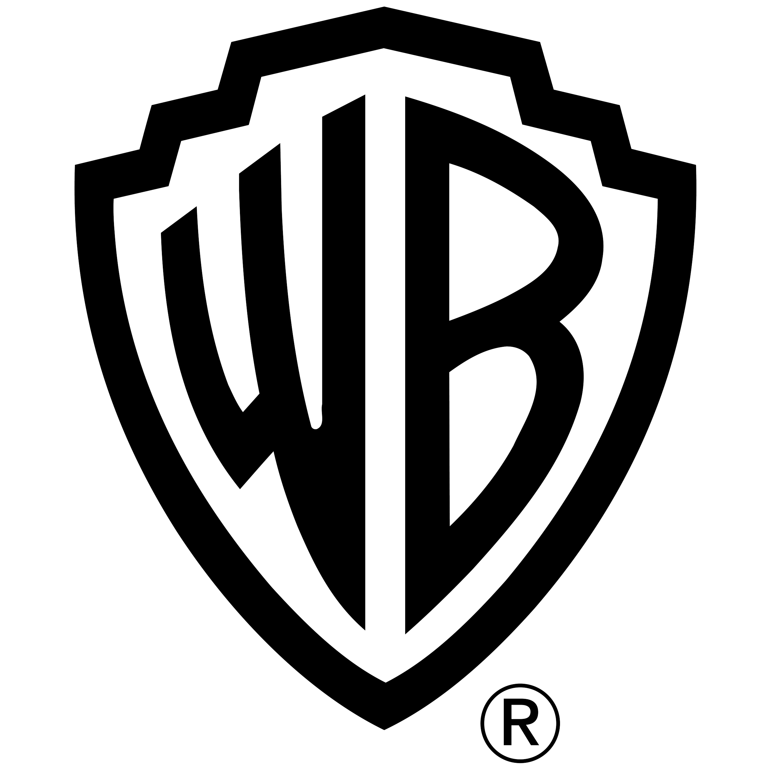 Logo du label Roppen. Logos en noir et blanc avec un motif de cube en perspective et la lettre R à l'intérieur du cube.