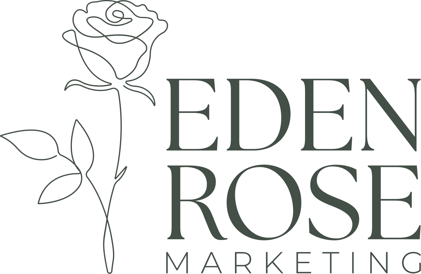 Eden Rose Marketing stacked logo green