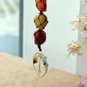 Hanging Chakra Stone Pendant - Tree of Life