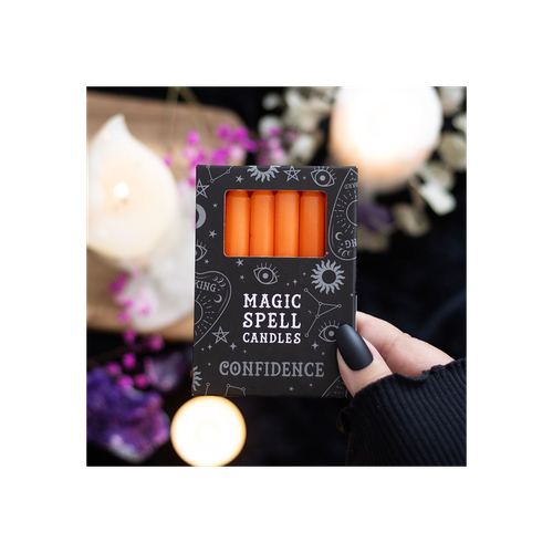 Orange 'Confidence' Spell Candles Set of 12