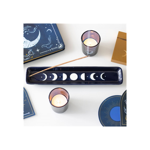 Blue Moon Phase Ceramic Incense Ash Catcher