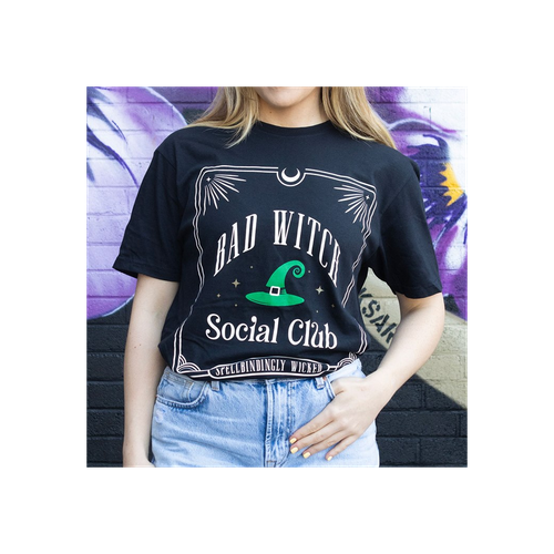 Green Bad Witch Social Club Unisex T-shirt Size XL