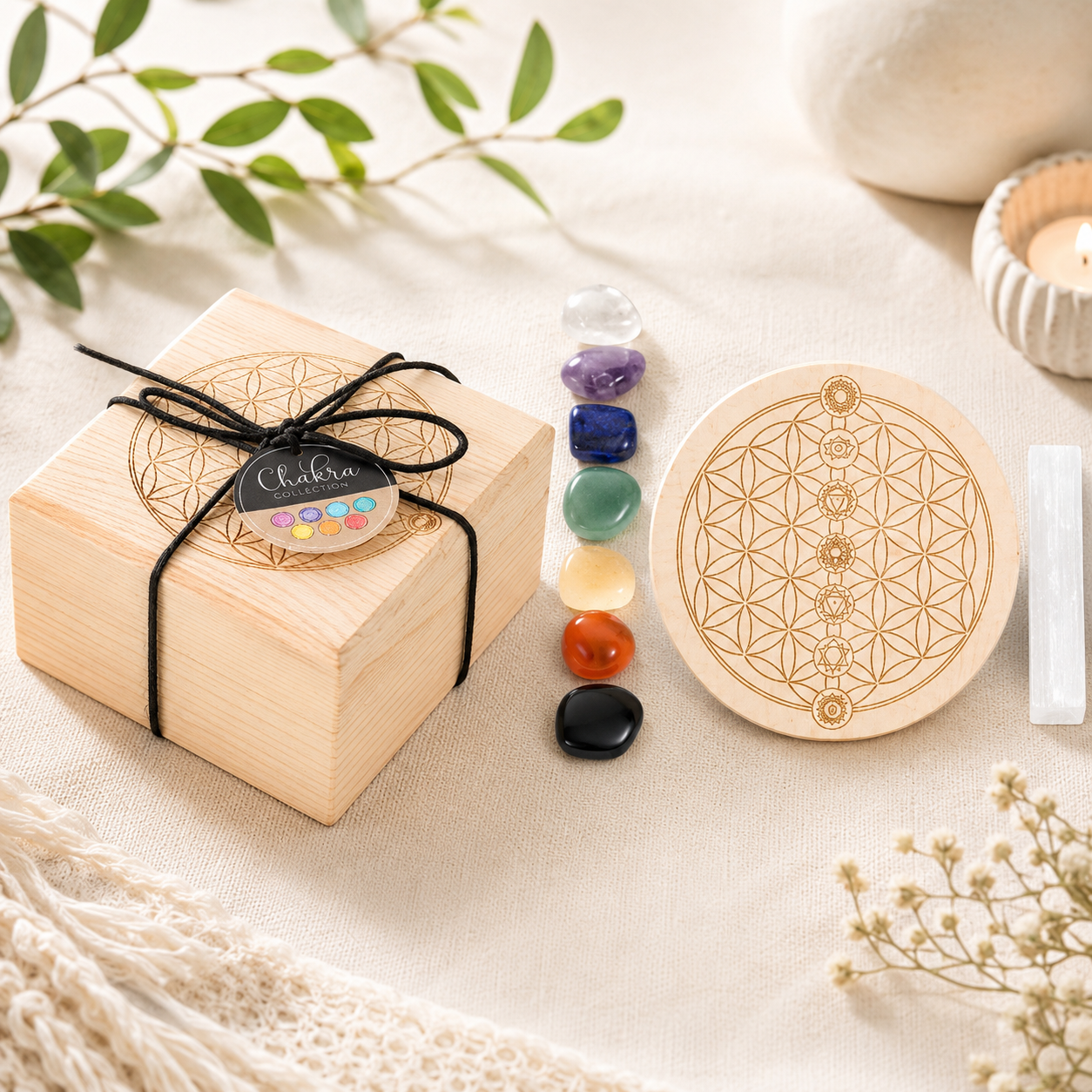 Chakra Crystal Grid Gift Set