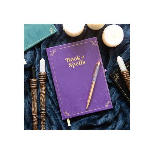 Book of Spells Journal with Amethyst Crystal Pen