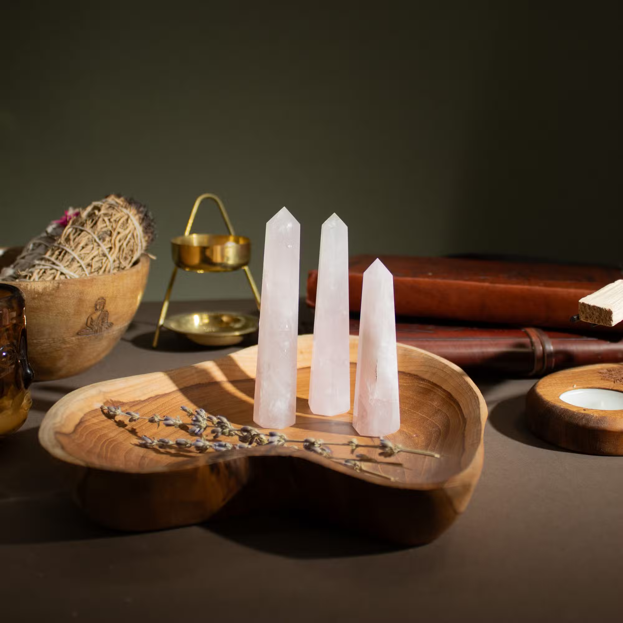 Rose Quartz Six Face Obelisk  point 11cm