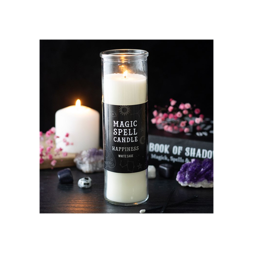 Happiness White Sage Magic Spell Tube Candle