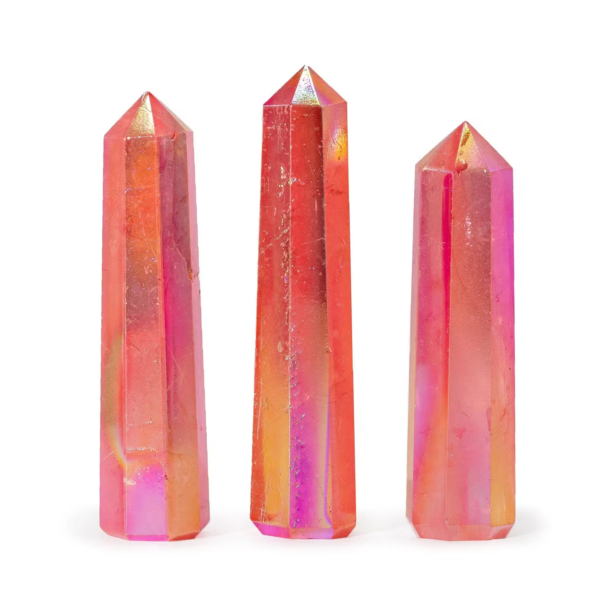 Peach Aurora Crystal Quartz Obelisks