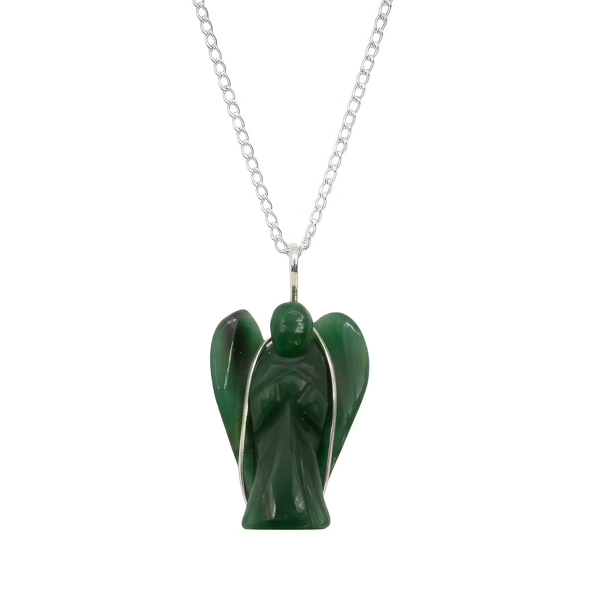 Gemstone Guardian Angel Pendant - Green Aventurine